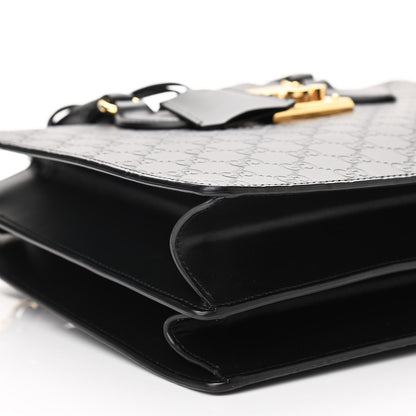 Gucci Guccissima Signature Padlock Double Handle Bag Black 9 of 10
