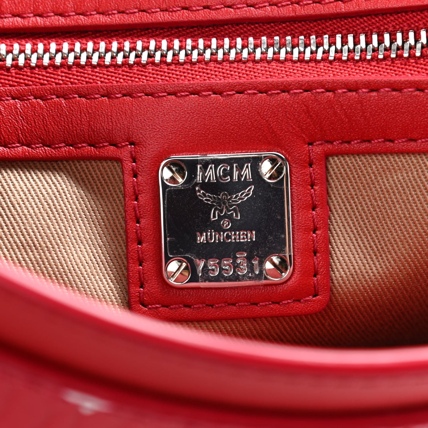 Visetos Monogram Medium Millie Crossbody Bag Ruby Red