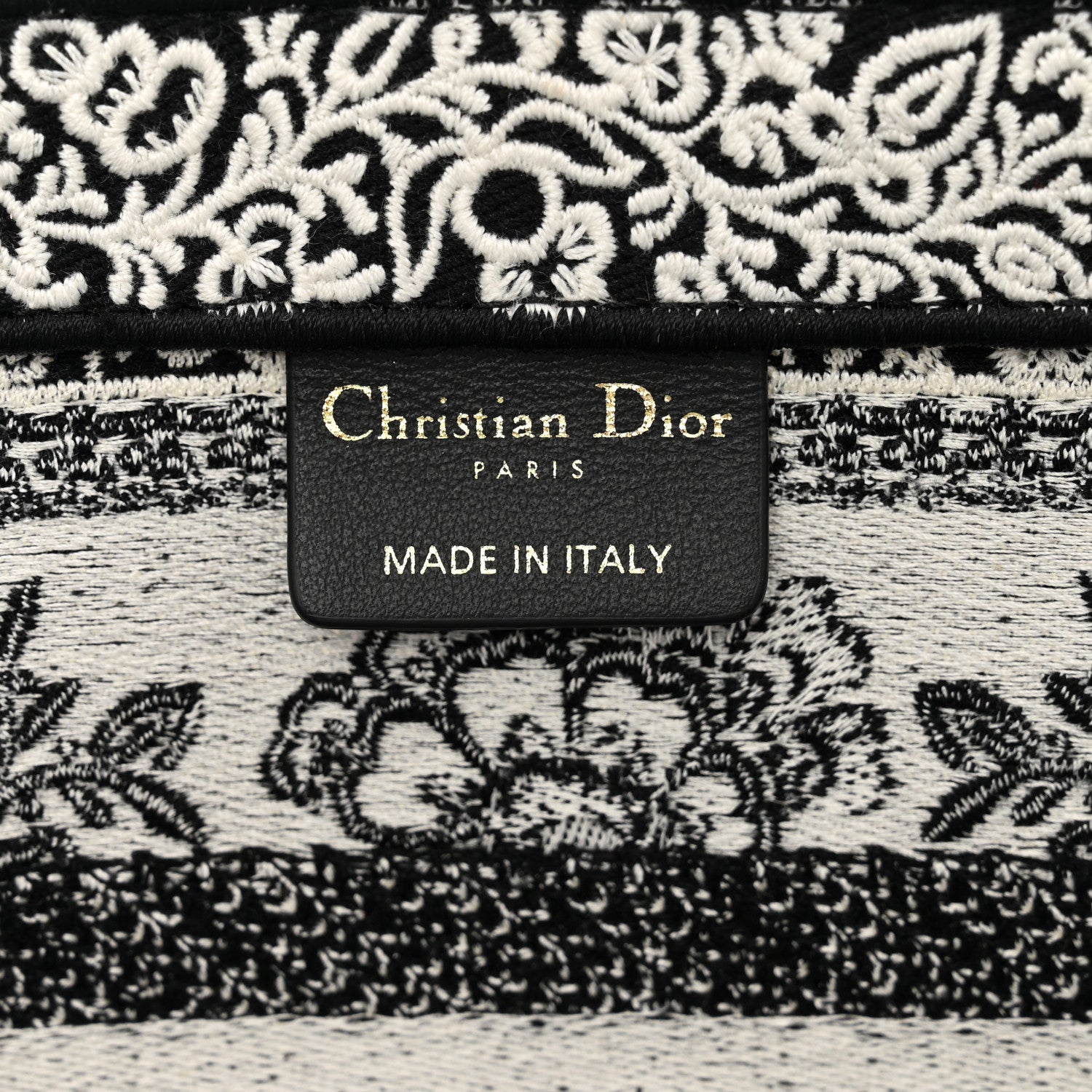 Christian Dior Canvas Embroidered Butterfly Bandana Print Hat Basket Bag Black White 7 of 9