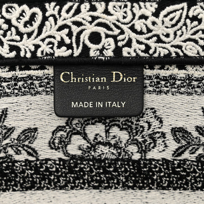 Christian Dior Canvas Embroidered Butterfly Bandana Print Hat Basket Bag Black White 7 of 9