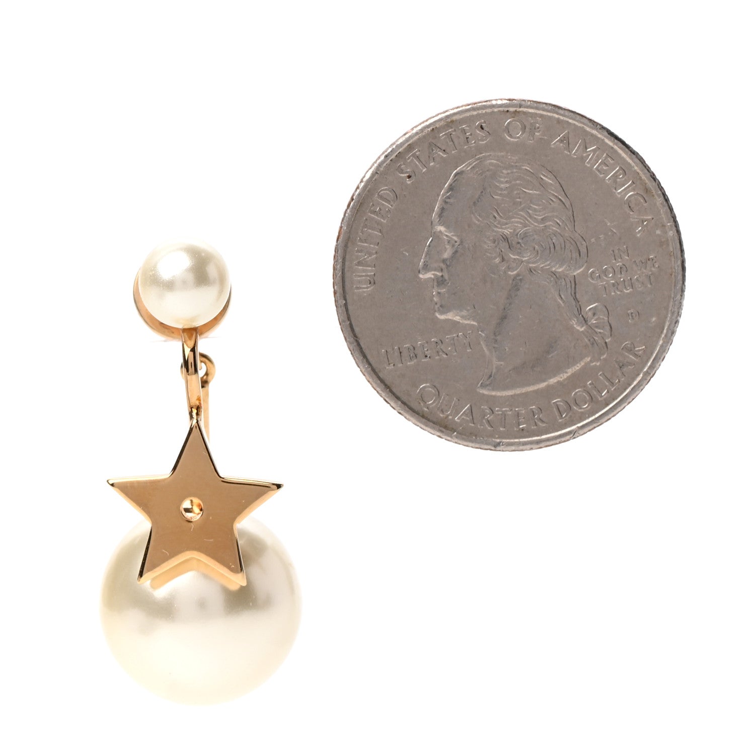 Christian Dior Pearl Strass My ABCDior Tribale Star Earring Aged Gold 2 of 5