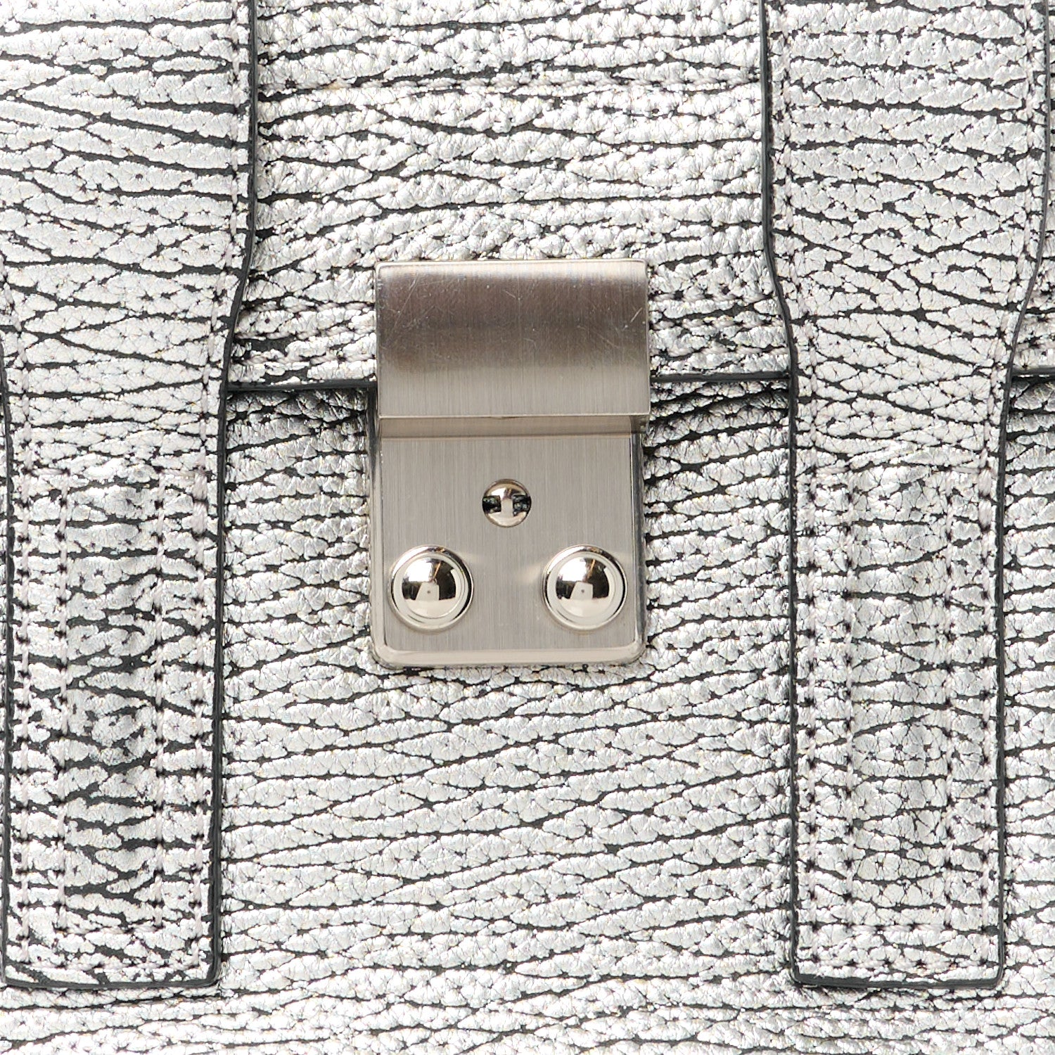 3.1 Phillip Lim Metallic Textured Calfskin Mini Pashli Satchel Black Silver 8 of 10
