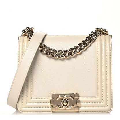 Chanel Iridescent Caviar Mini Boy Flap White 1 of 11