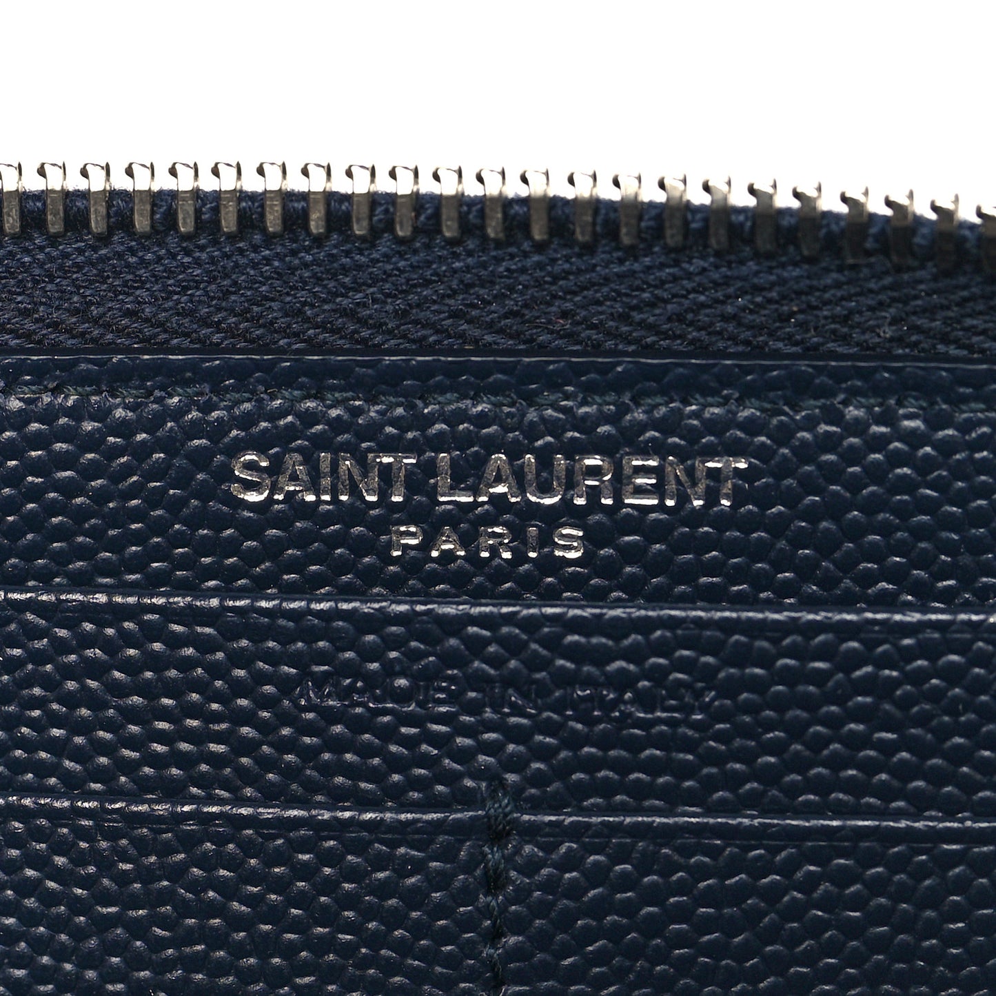Grain De Poudre Matelasse Chevron Monogram Zip Around Wallet Deep Marine