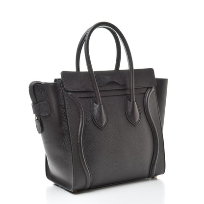 Celine Drummed Calfskin Micro Luggage Dark Taupe 3 of 9