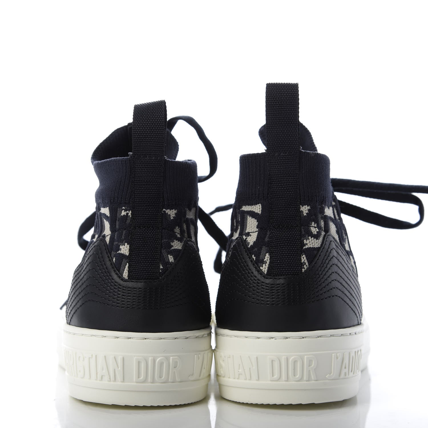 Christian Dior Technical Canvas Mesh Calfskin Womens Oblique Walk'n Dior High Top Sneakers 36.5 Deep Blue 6 of 10