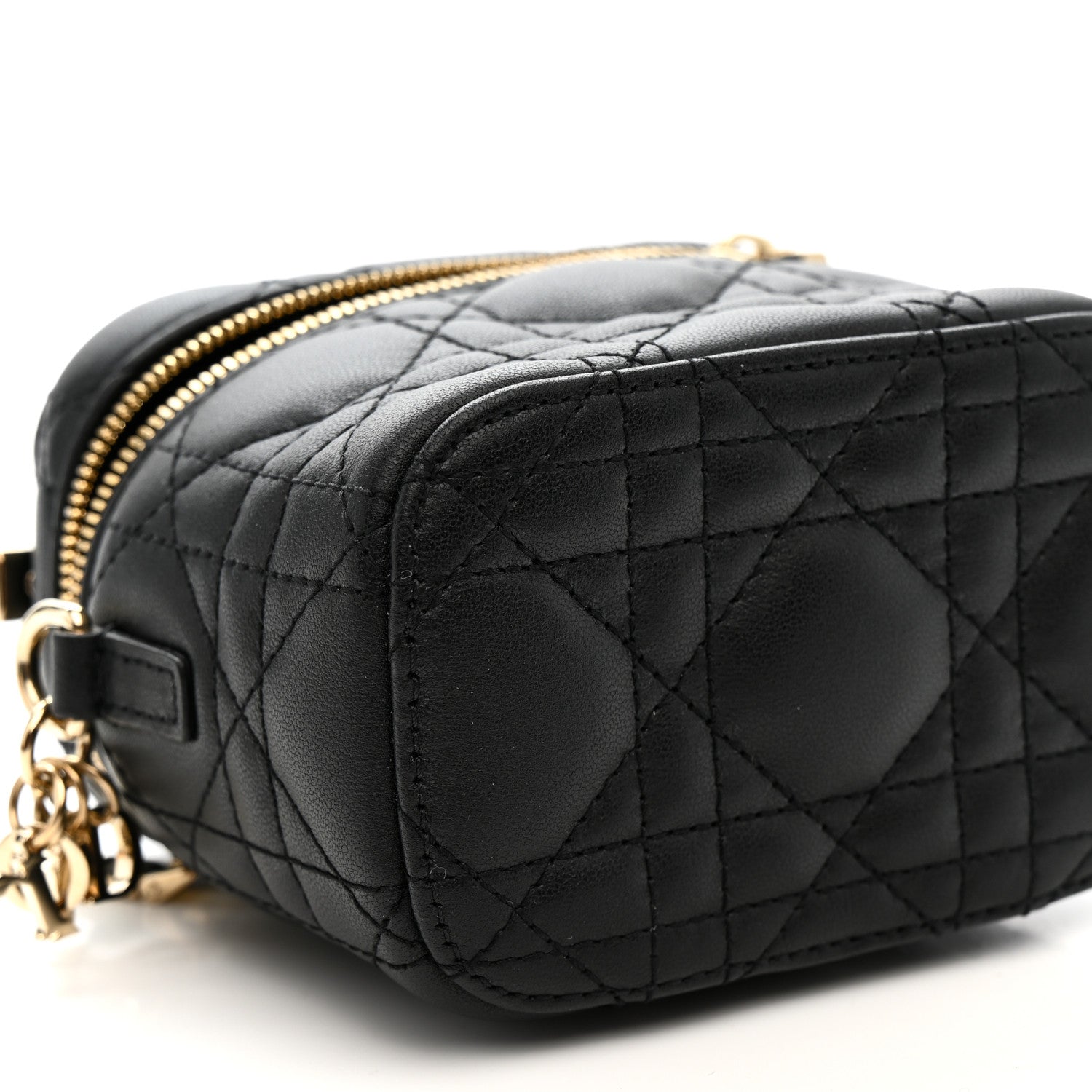 Christian Dior Lambskin Cannage Micro Lady Dior Vanity Case Black 9 of 12