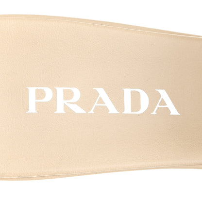 Prada Nappa Soft Padded Metal Triangle Logo 65mm Slide Sandals 39.5 Deserto 8 of 8