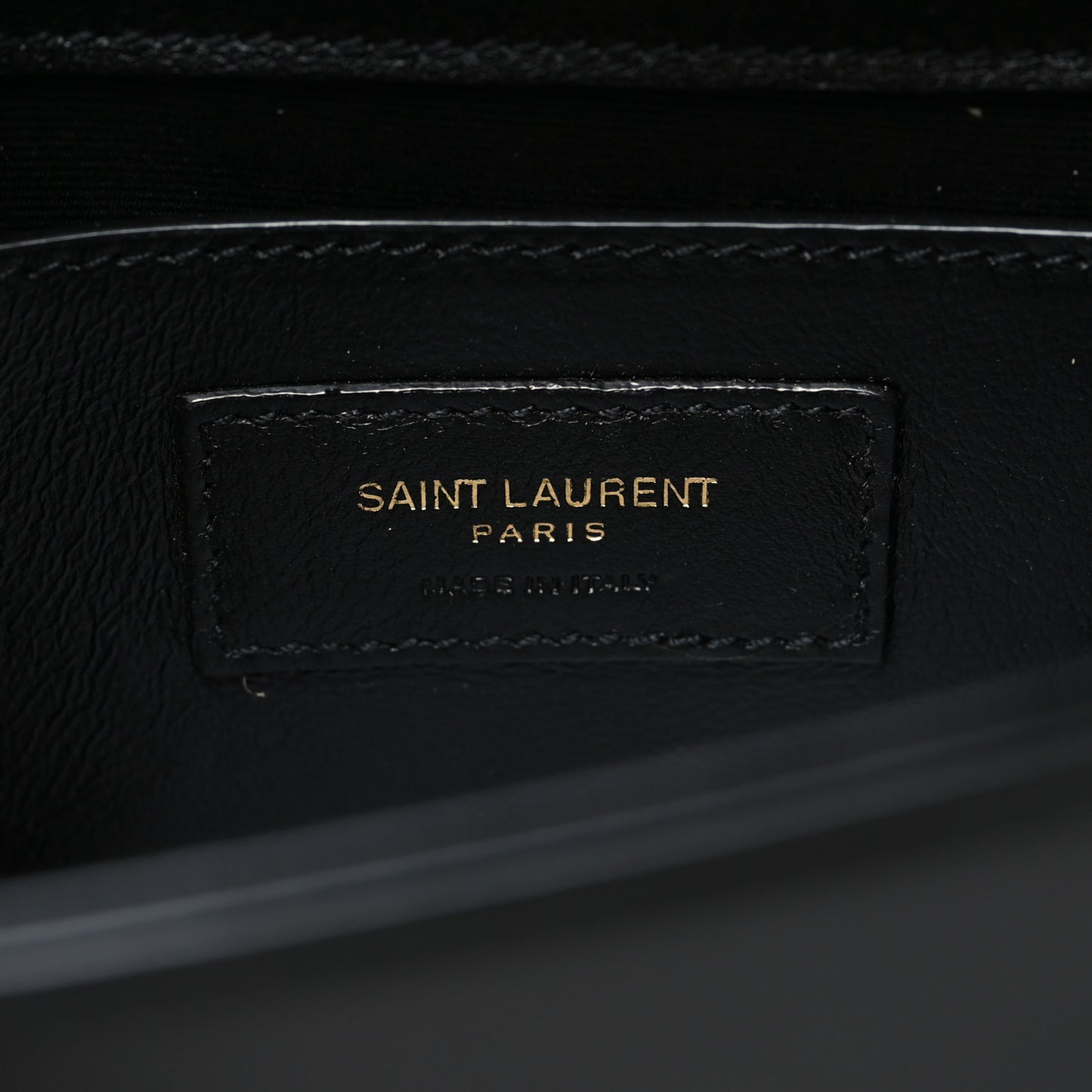 Nappa Patent Calfskin Two-Toned Small Monogram Kate Satchel Alabastro Black