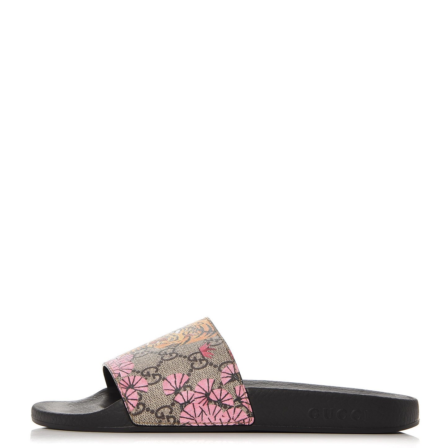 GG Supreme Monogram Bengal Slide Sandals 39 Beige Pink