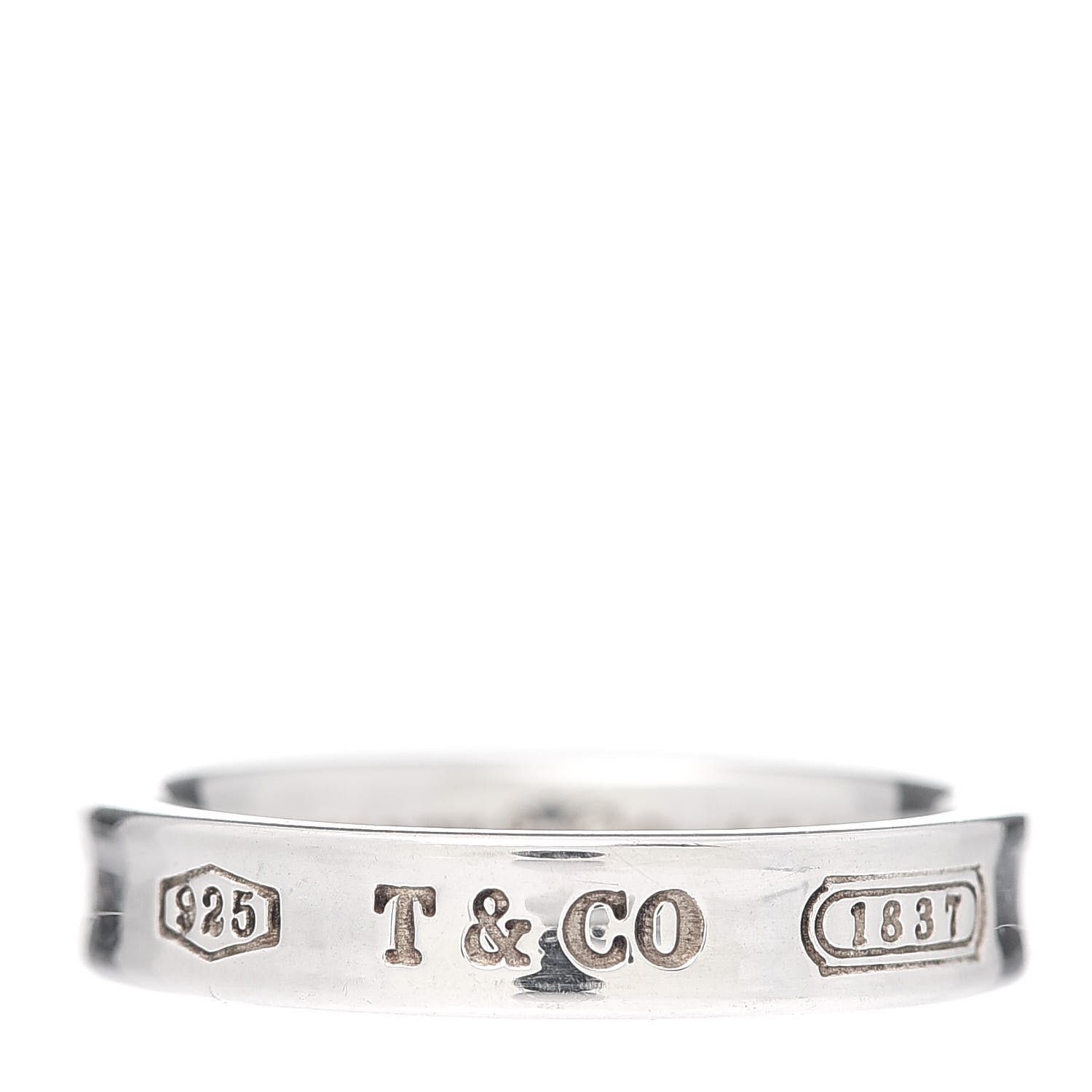 Tiffany Sterling Silver Narrow 1837 Band Ring 54 7 1 of 5