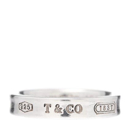 Tiffany Sterling Silver Narrow 1837 Band Ring 54 7 1 of 5