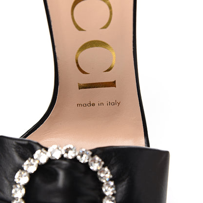 Gucci Nappa Ilse Pleated Bow Sandals 35.5 Black 8 of 9