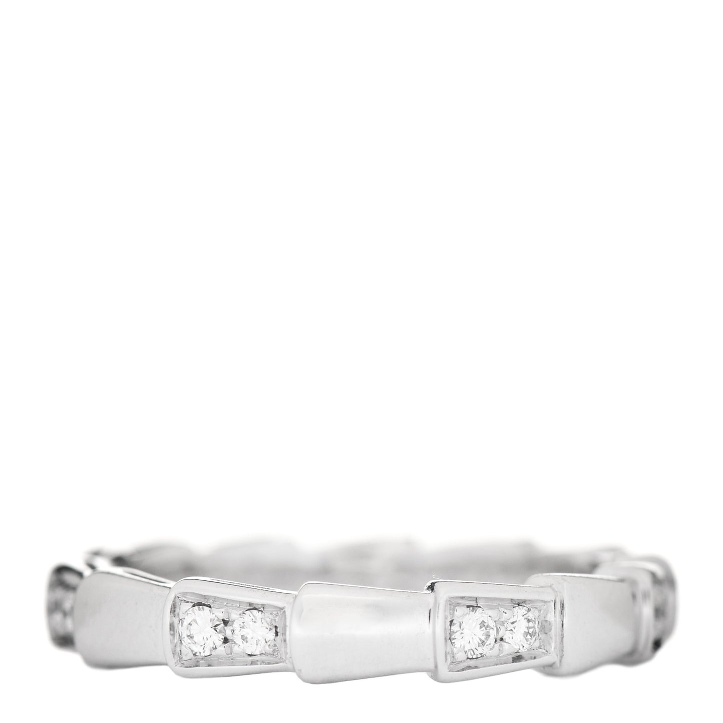 18K White Gold Diamond Serpenti Viper Band Ring 55 7.25