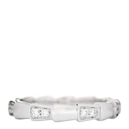 Bulgari 18K White Gold Diamond Serpenti Viper Band Ring 55 7.25 3 of 7