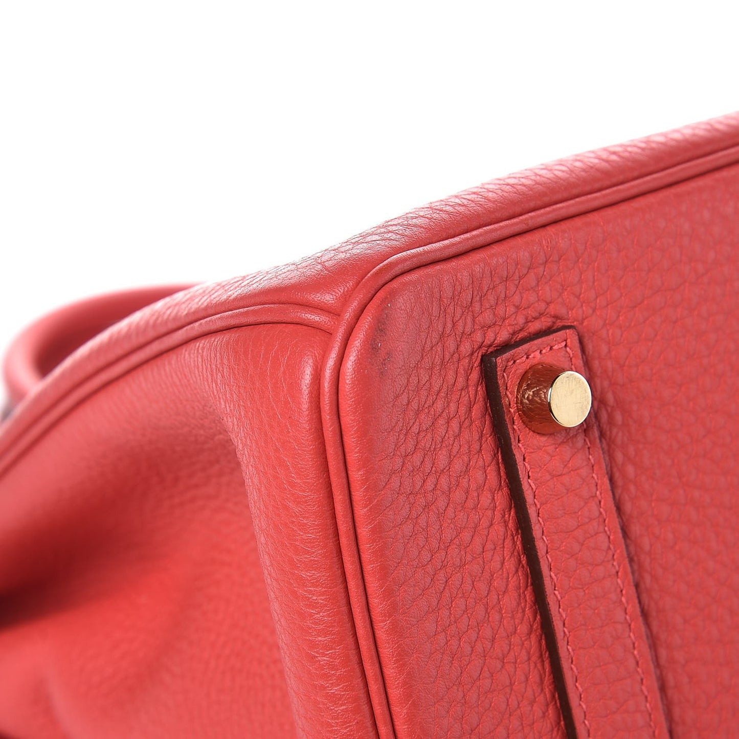 Taurillon Clemence Birkin 35 Rouge Pivoine