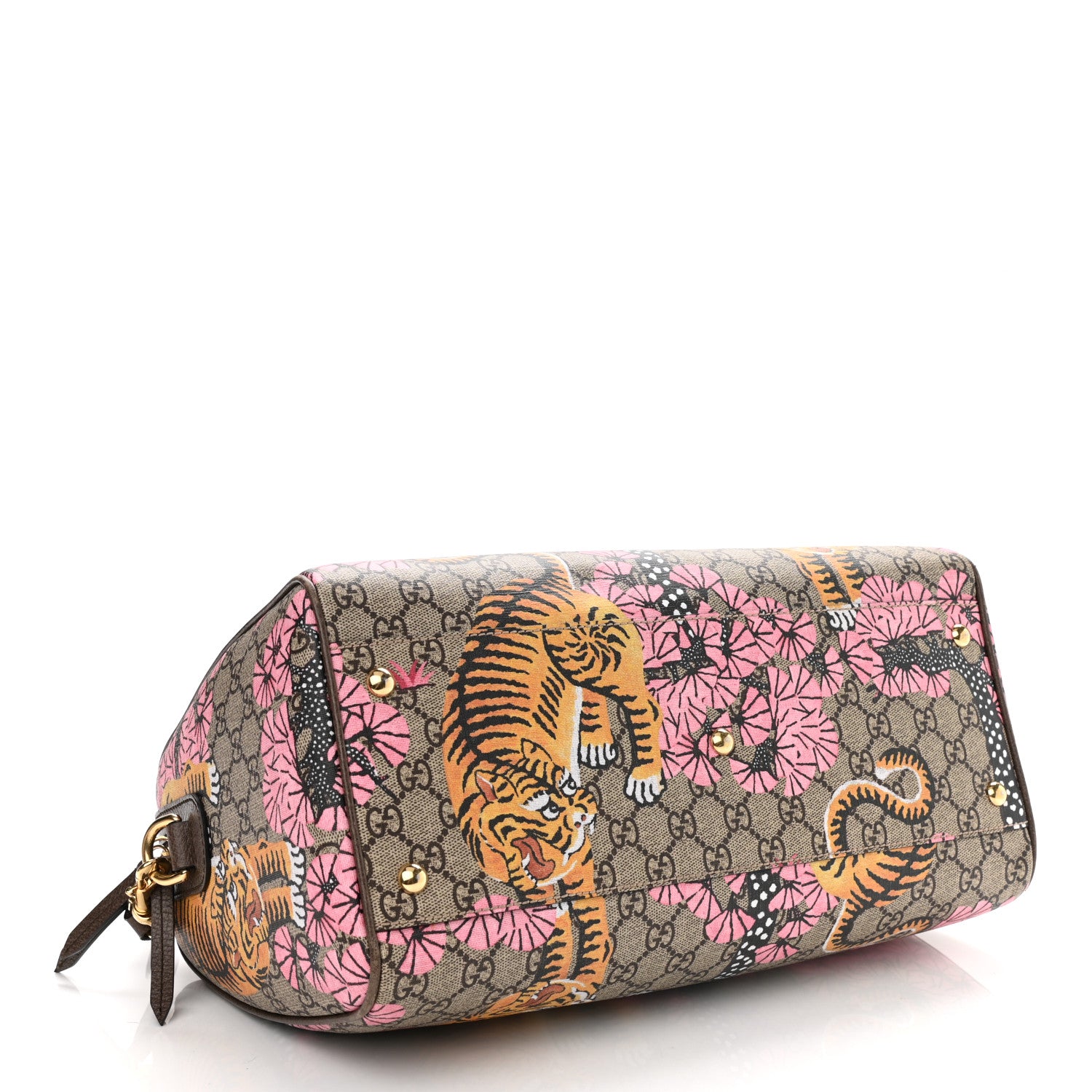 Gucci GG Supreme Monogram Bengal Medium Boston Beige PInk 4 of 13