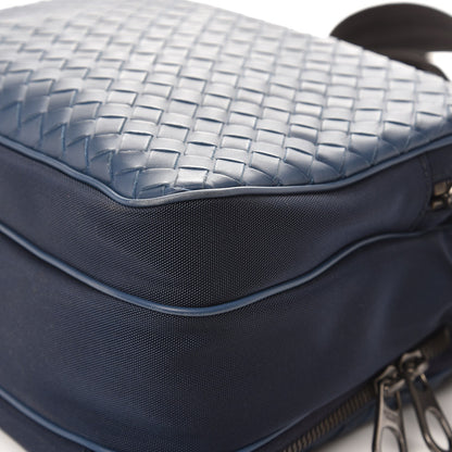 Bottega Veneta Canvas Calfskin Intrecciato Messenger Tourmaline Pacific 10 of 10