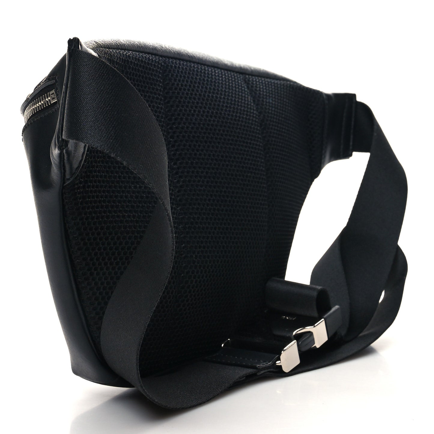 Glazed Fabric Vitello Liberty FF 1974 Diagonal Belt Bag Black Sunflower
