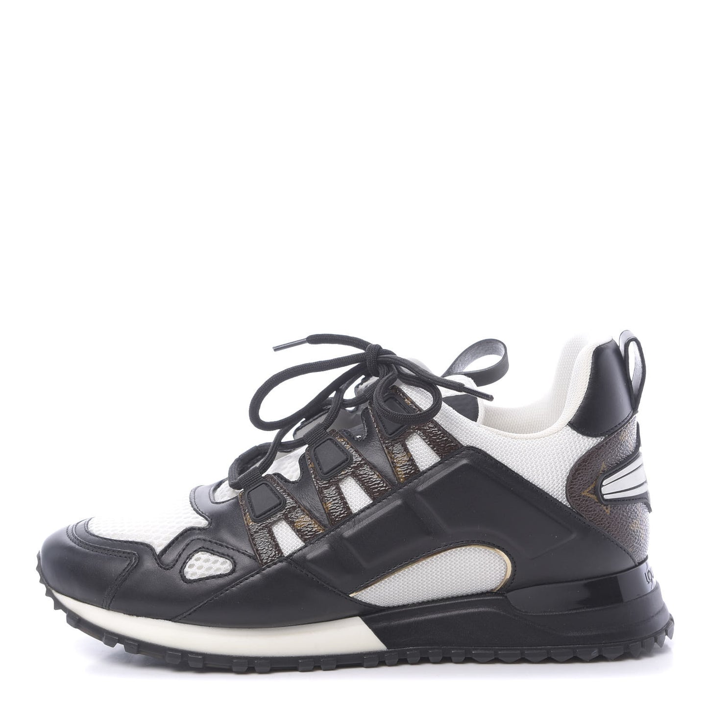Calfskin Monogram Run Away Sneakers 39 Black