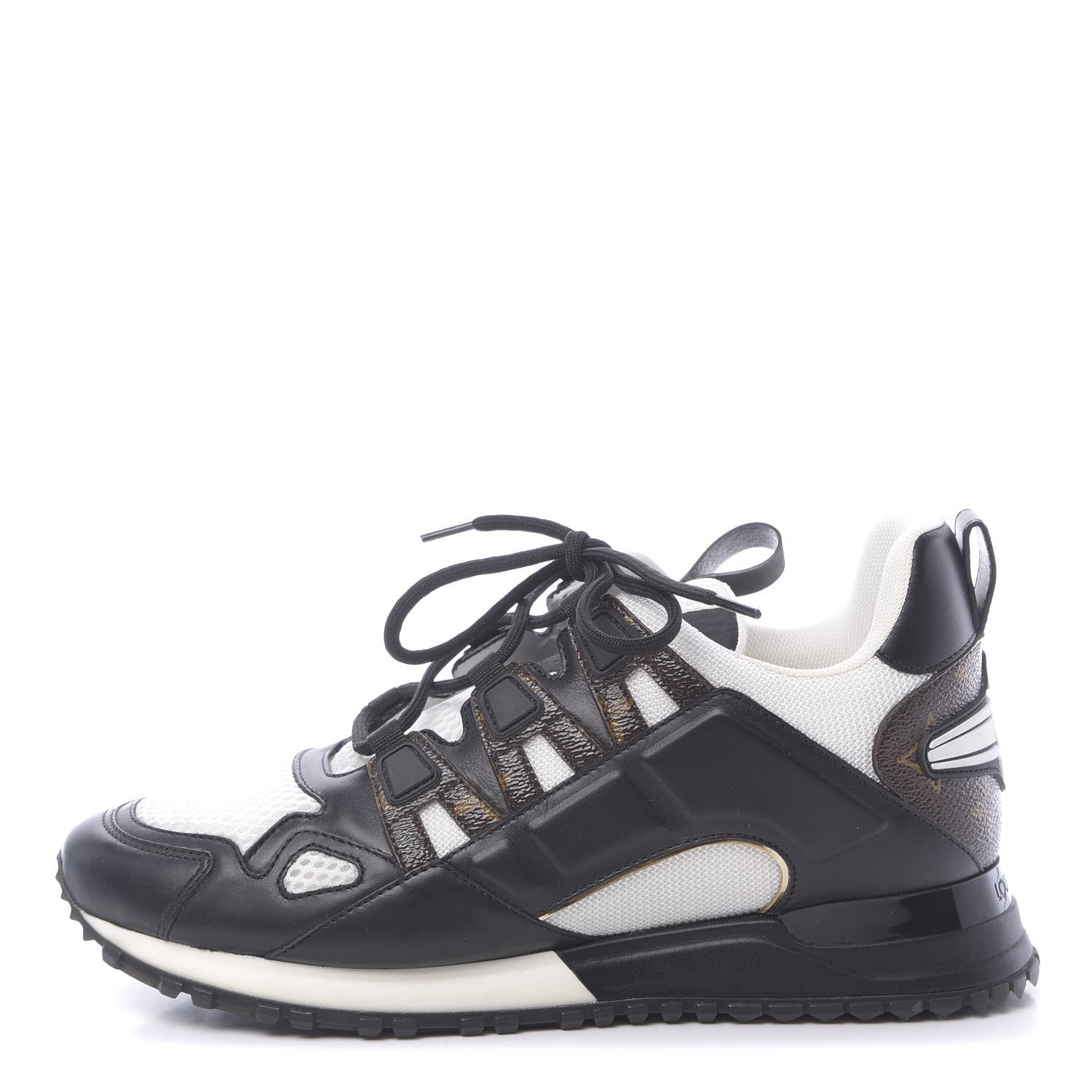 Louis Vuitton Calfskin Monogram Run Away Sneakers 39 Black 1 of 8