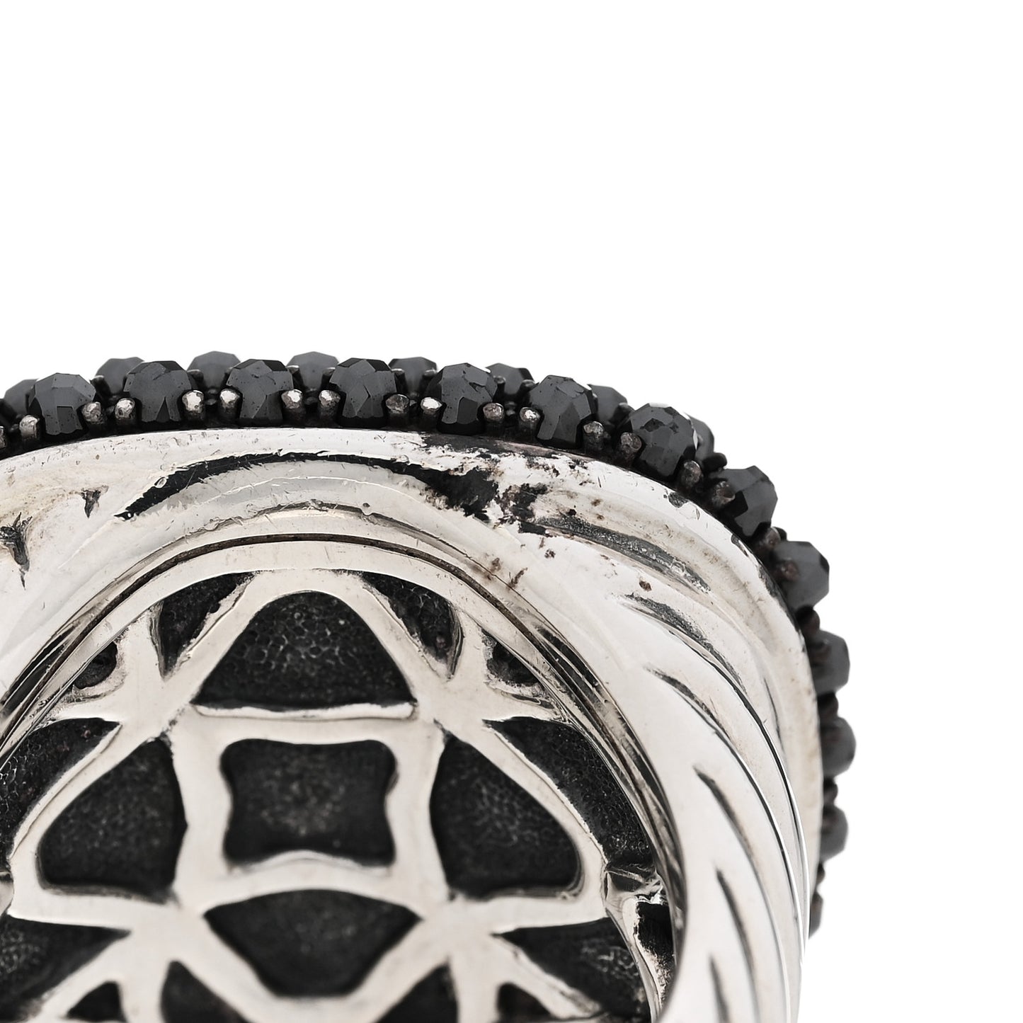 Sterling Silver Hematite Waverly Ring 54 7