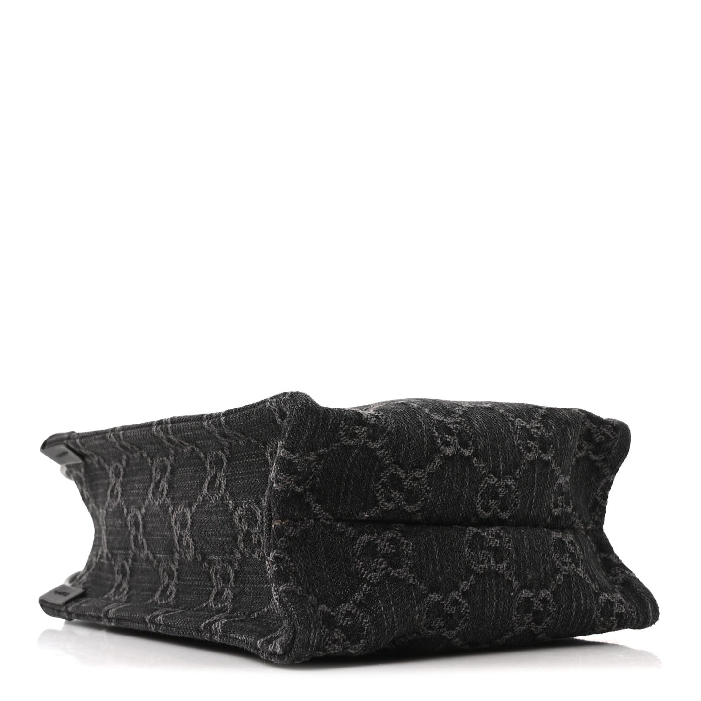 Denim GG Monogram Calfskin Mini Ophidia Tote Bag Black