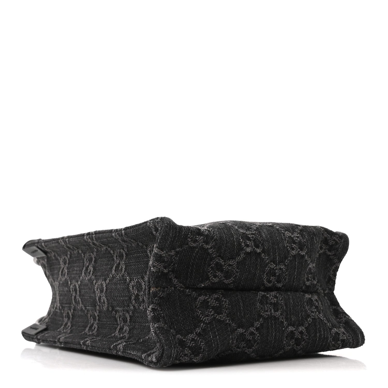 Gucci Denim GG Monogram Calfskin Mini Ophidia Tote Bag Black 4 of 10