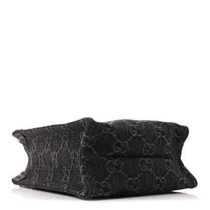 Gucci Denim GG Monogram Calfskin Mini Ophidia Tote Bag Black 4 of 10