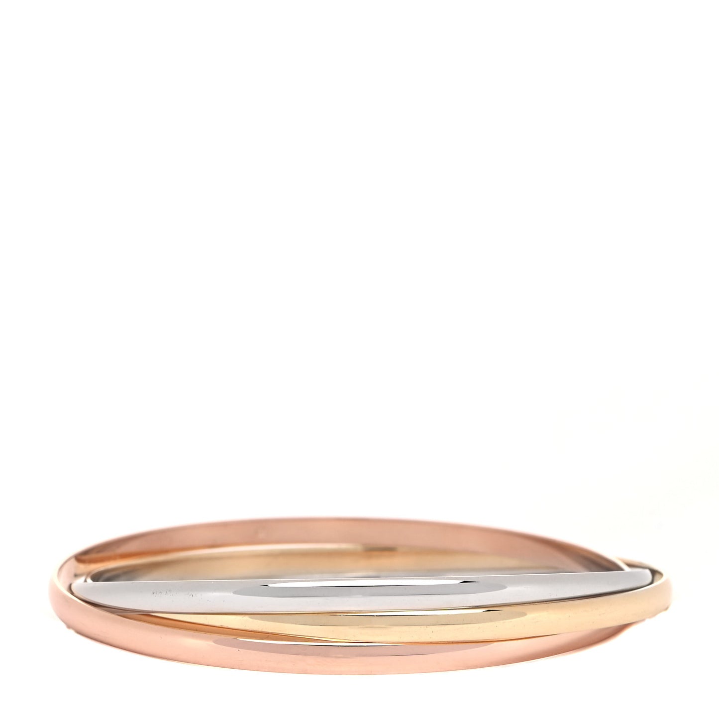 18K Pink Yellow White Gold Trinity Bangle Bracelet 64