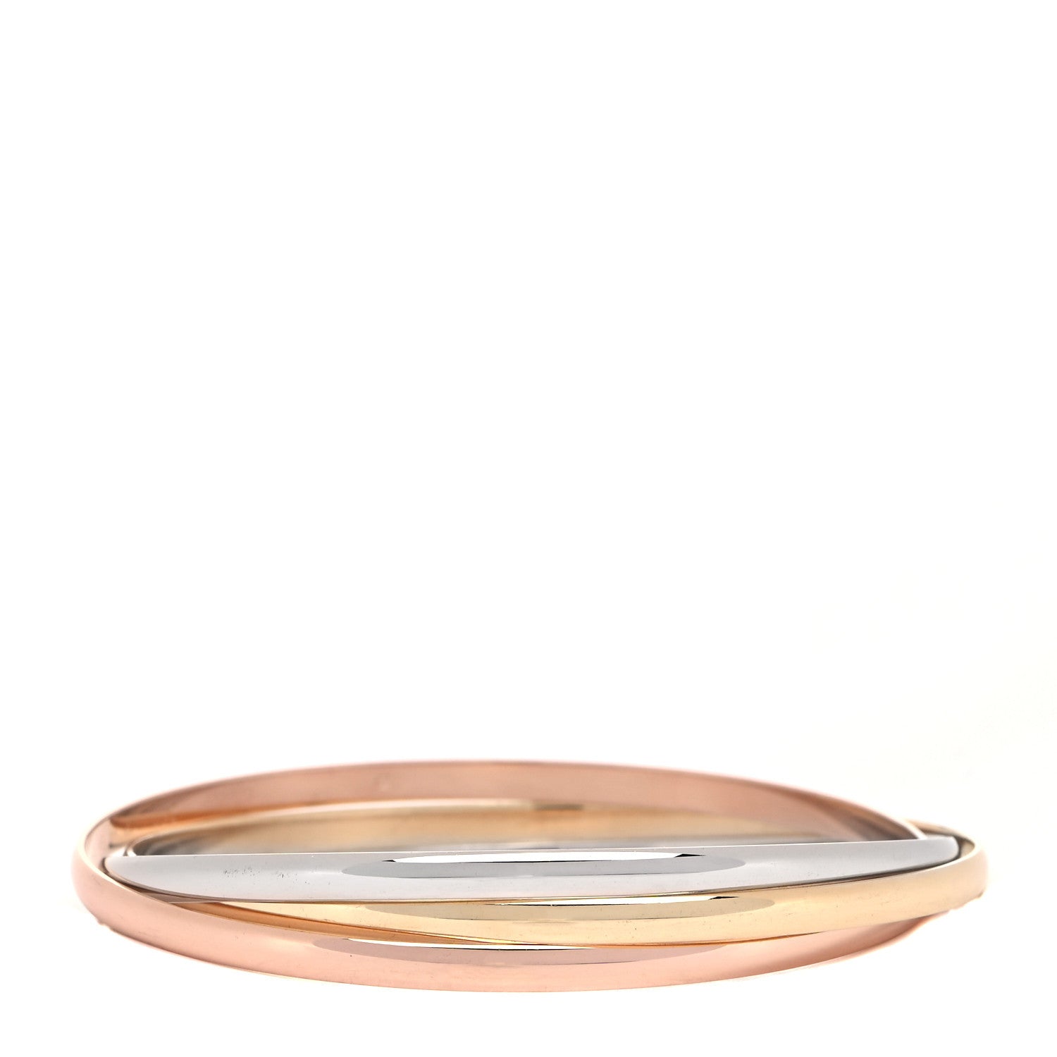 Cartier 18K Pink Yellow White Gold Trinity Bangle Bracelet 64 1 of 5