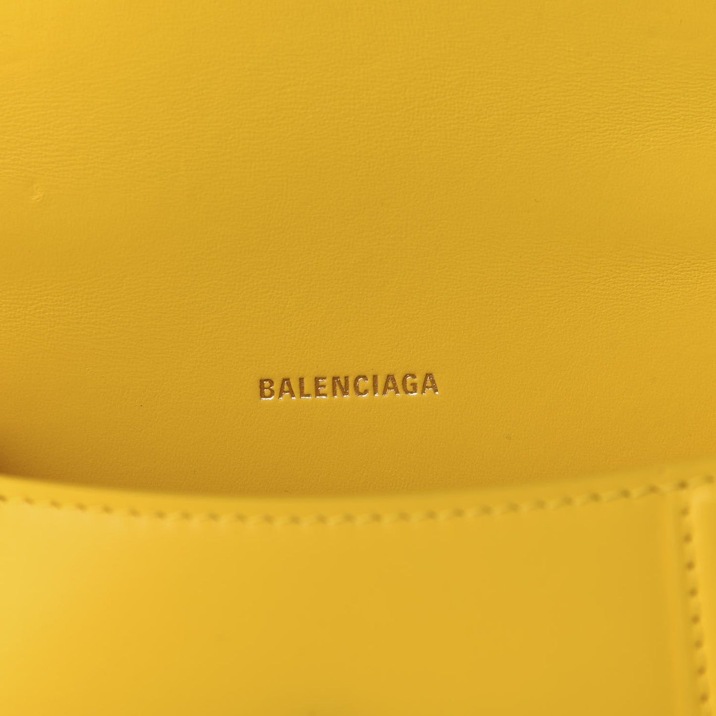 Shiny Box Calfskin Hourglass Top Handle Bag XS Yellow