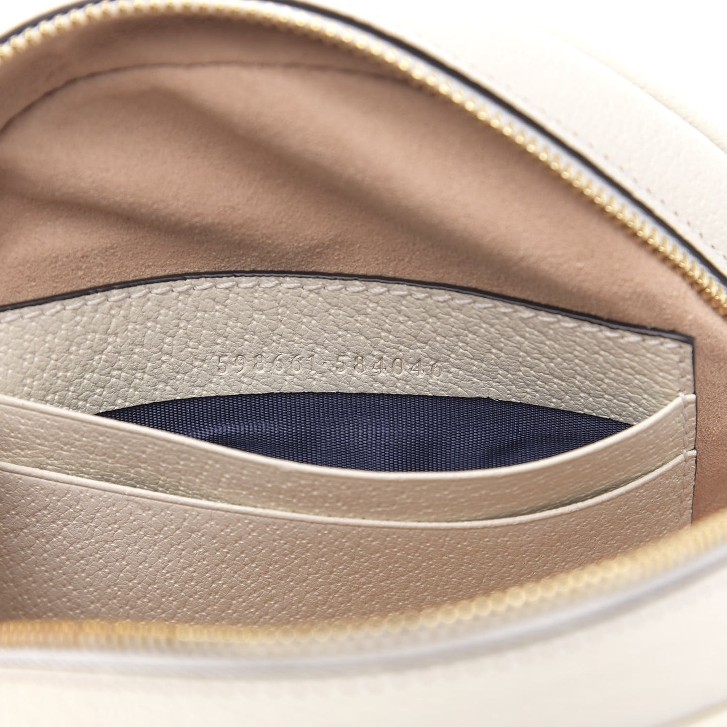Textured Calfskin Web Mini Ophidia Round Backpack Mystic White