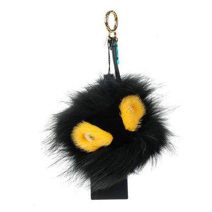 Fendi Fox Mink Rabbit Fur Vitello Flamingo Grimmy Monster Bag Bug Charm Black Giallo 1 of 7