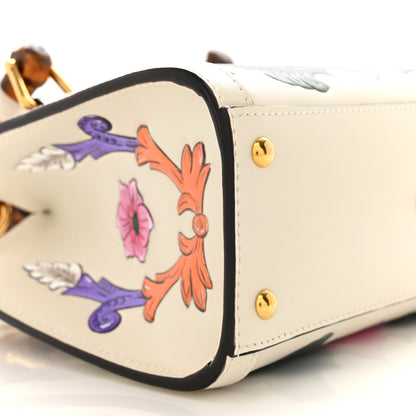 Gucci Calfskin Floral Embossed Mini Diana Tote Bag Mystic White Multicolor 9 of 12
