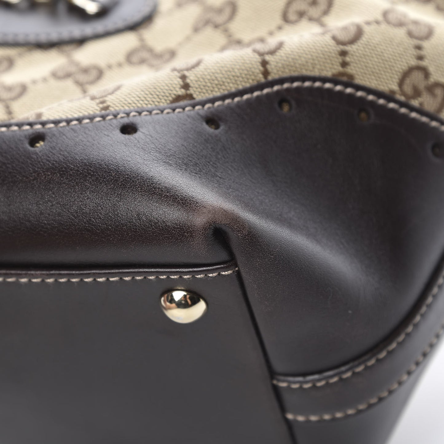 Monogram Large Punch Tote Dark Brown