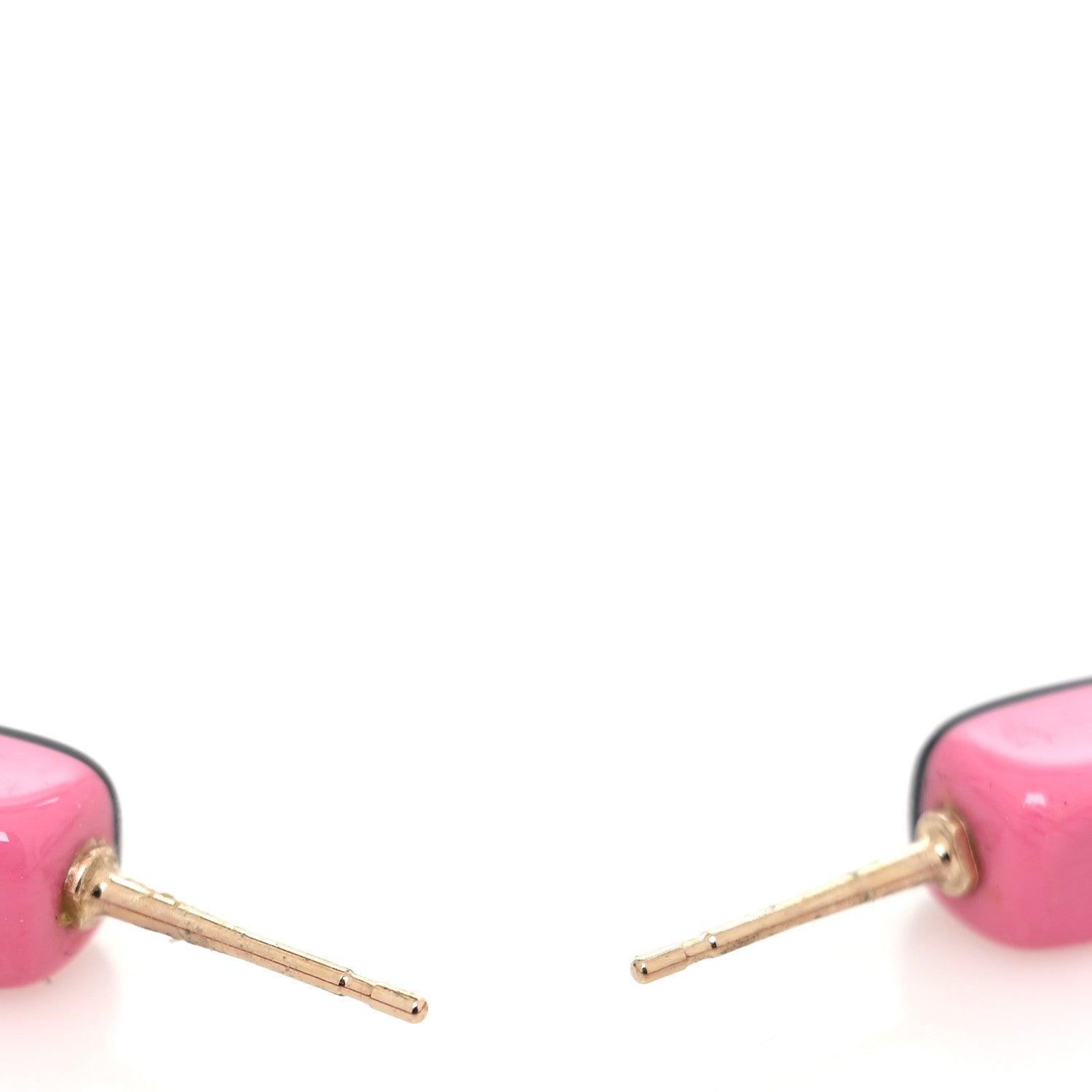 Chanel Resin Logo Hoop Earrings Black Pink 2 of 3