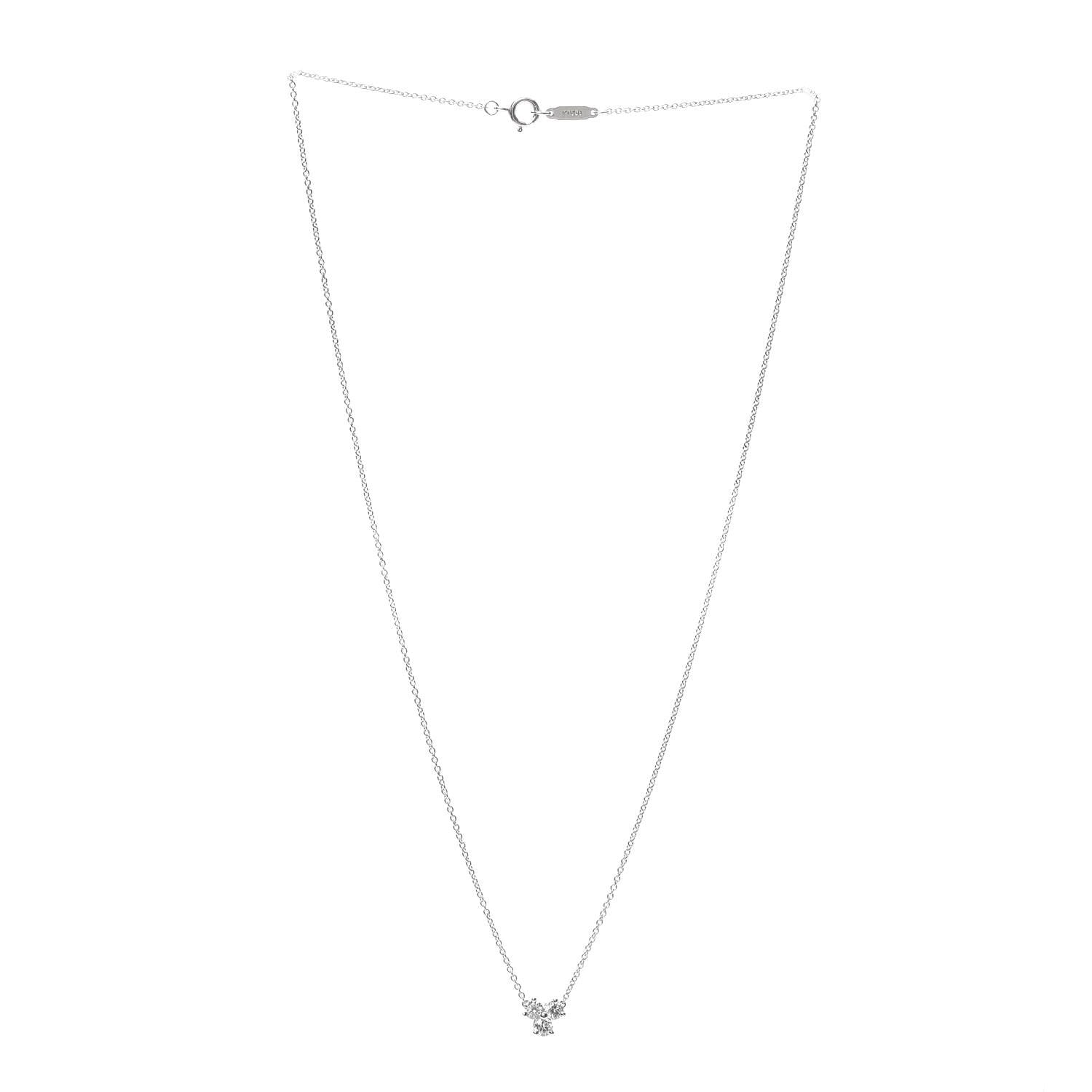 Tiffany Platinum Diamond .30ctw Aria Pendant Necklace 3 of 5