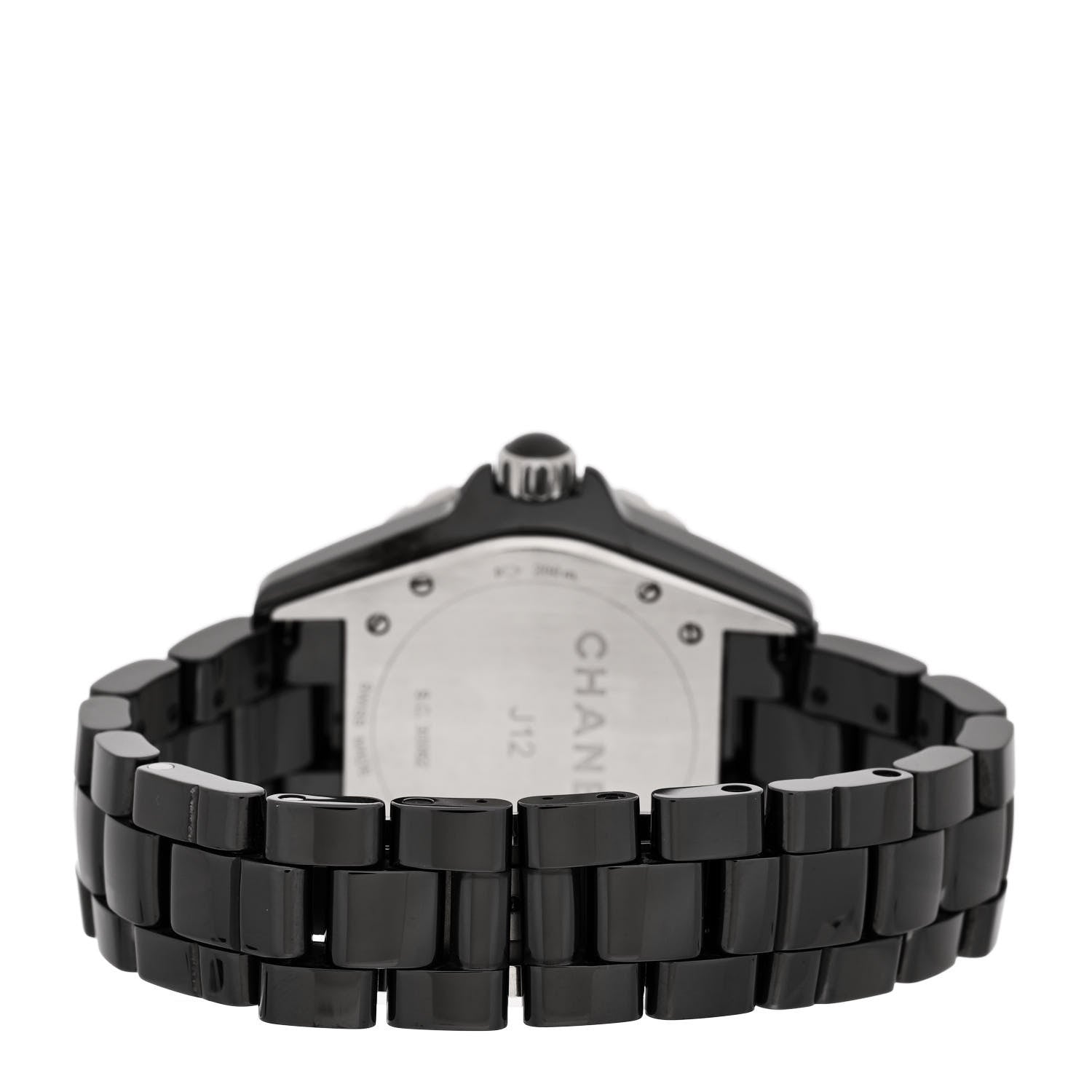 Chanel Stainless Steel Ceramic Diamond 38mm J12 Automatic Watch Black 3 of 4