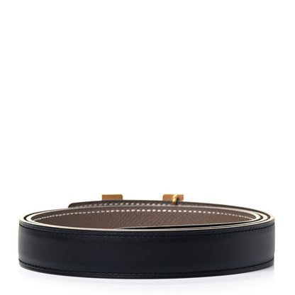 Hermes Swift Epsom 24mm Mini Constance H Belt 90 Black Etoupe 2 of 3