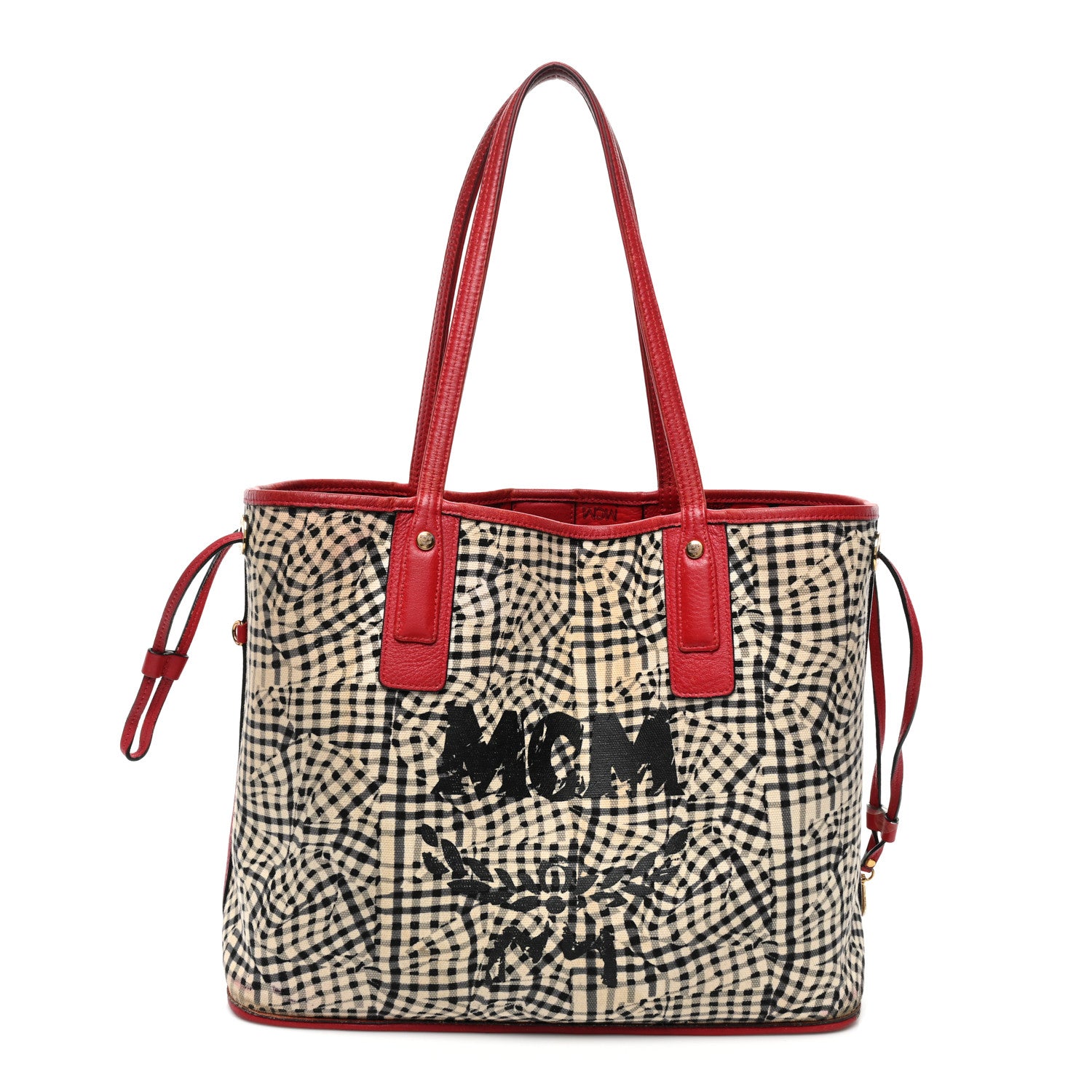 MCM Visetos Medium Liz Reversible Shopper Tote Ruby Red 2 of 29