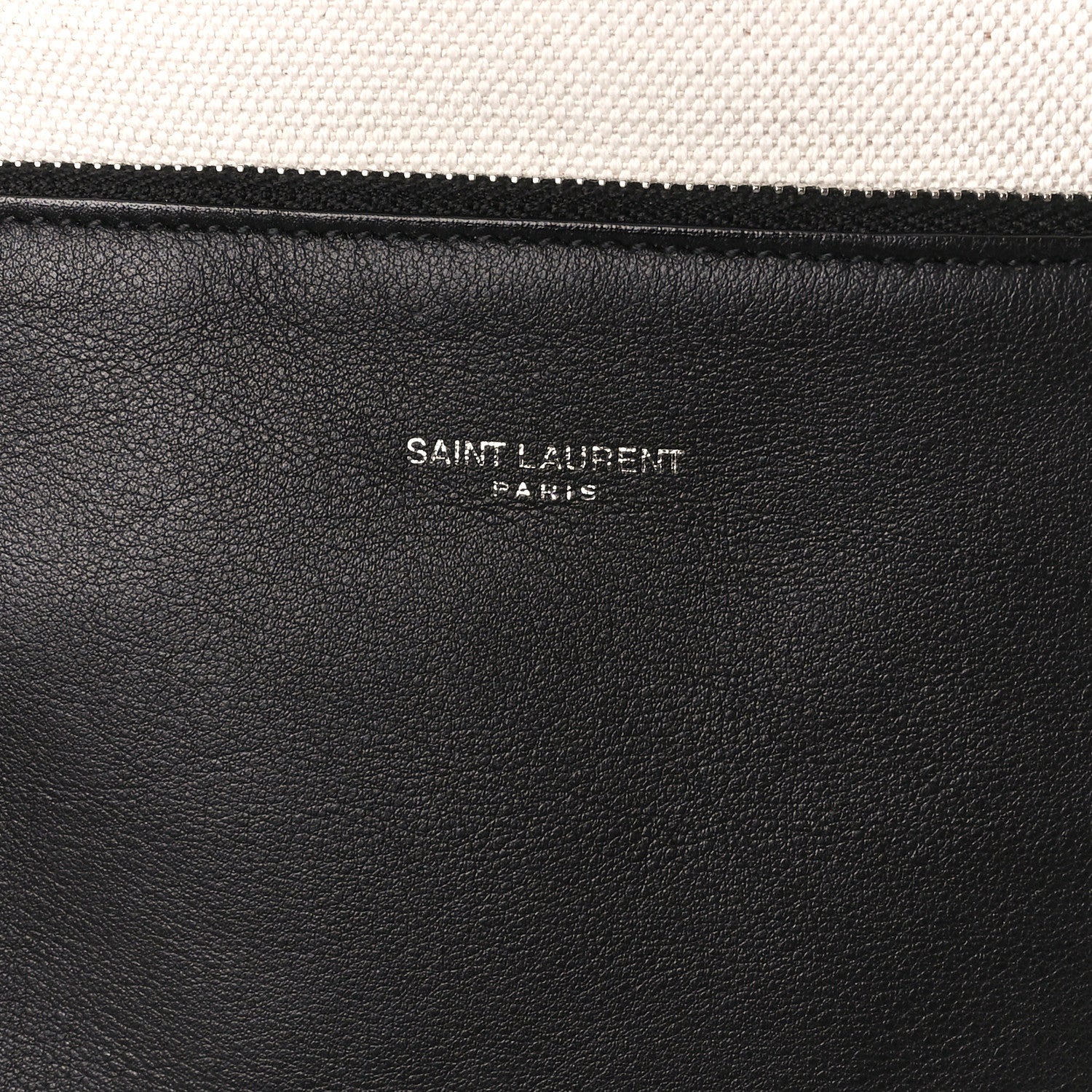 Saint Laurent Linen Calfskin Rive Gauche Bucket Bag Greggio Natural 9 of 15