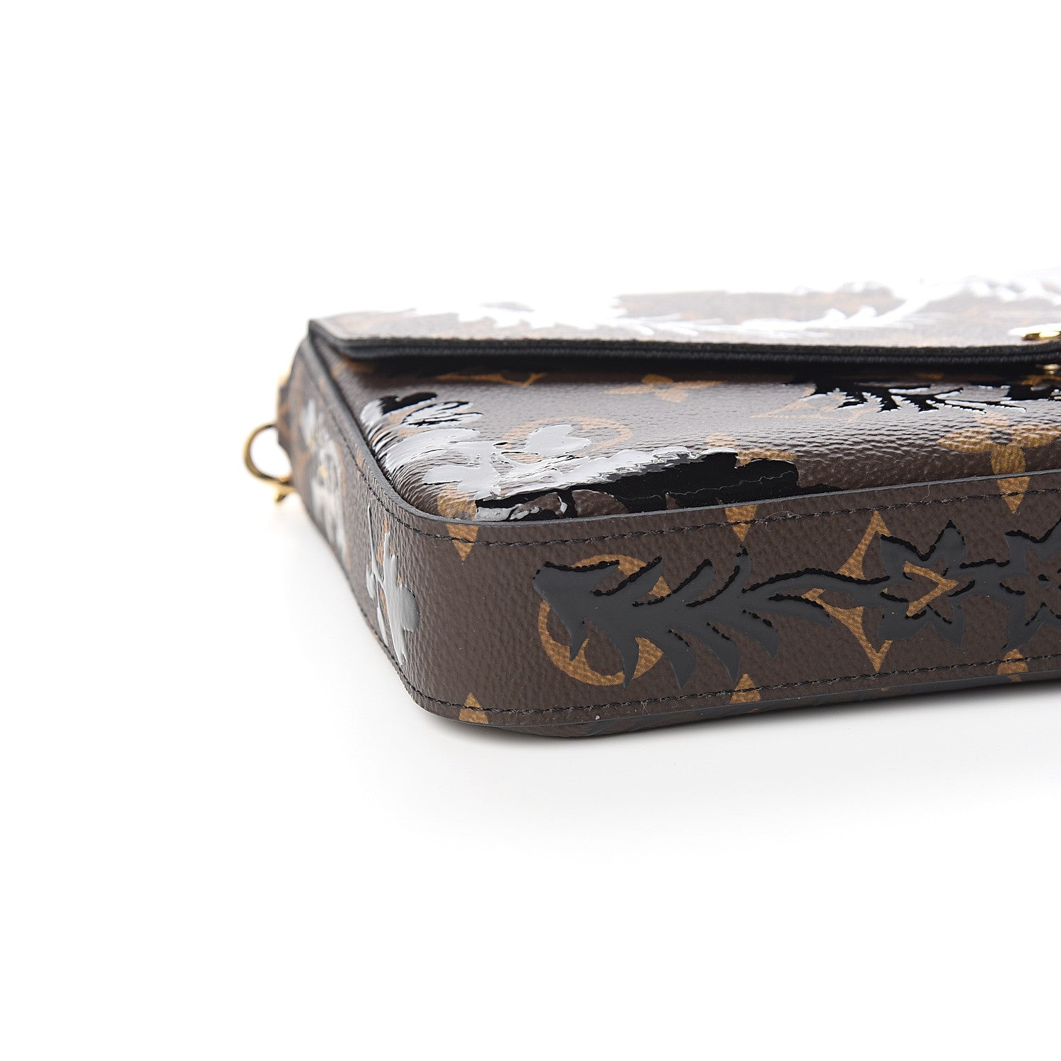 Louis Vuitton Monogram Blossom Pochette Felicie Chain Wallet Black 6 of 10