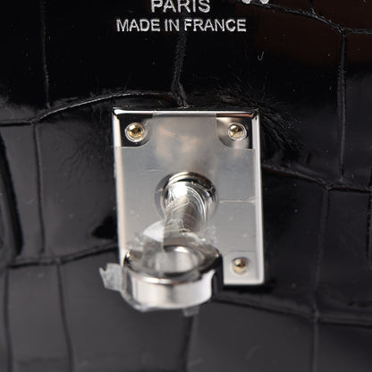 Hermes Shiny Niloticus Crocodile Birkin 25 Black 26 of 36