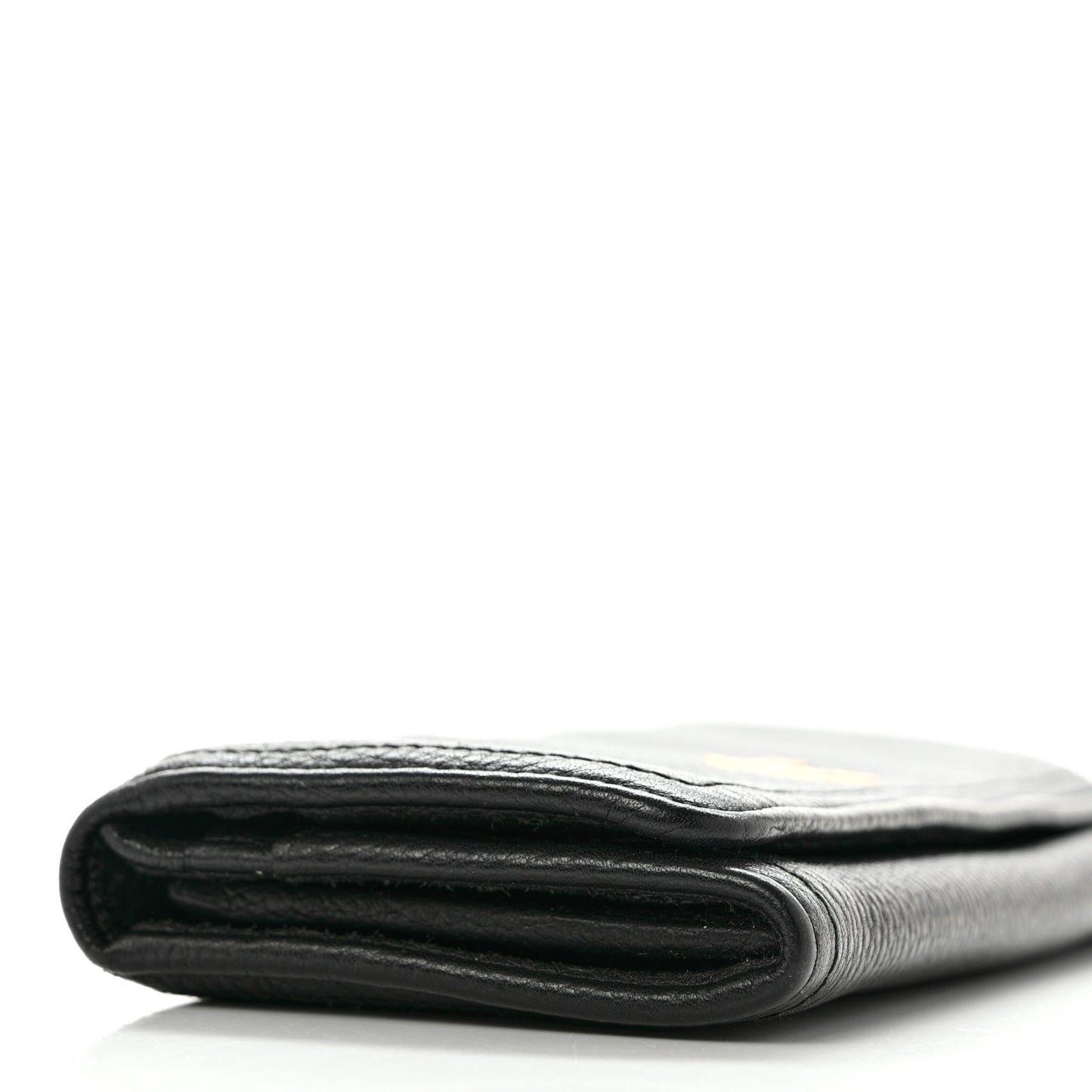 Vitello Daino Continental Flap Wallet Black