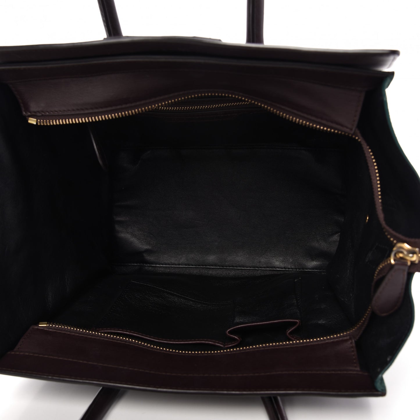 Smooth Calfskin Suede Mini Tri-Color Luggage Burgundy