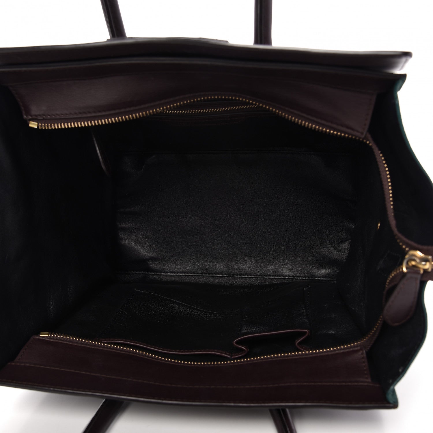 Celine Smooth Calfskin Suede Mini Tri-Color Luggage Burgundy 5 of 10