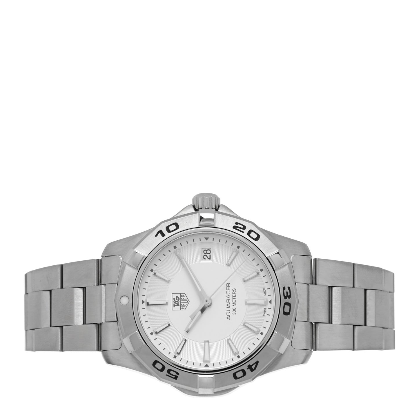Stainless Steel 39mm Aquaracer 300M Quartz Watch Silver WAP1111