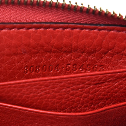 Gucci Pebbled Calfskin Soho Zip Around Wallet Red 7 of 9