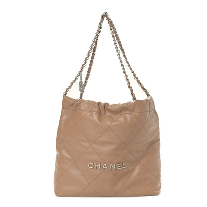 Chanel Shiny Calfskin Quilted Small Chanel 22 Beige 3 of 10